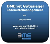 Gütesiegelstempel für Lademittelmanagement verliehen von BMEnet auf der CeMAT 2011